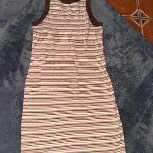 Cotton On Brown and Cream Striped Mini Dress